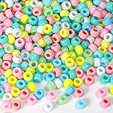 Pastel Pony Beads 1000+pcs, Acrylic Kandi Bead Refill Plastic Colored Bead Teal Spring Pony Beads for DIY Crafts Braids Bracelets Mixed Macaron Color Jewelry Making Crafts DIY Projects
