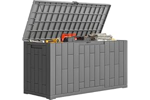 Outsunny 60 Gallon Resin Deck Box, Lockable Outdoor Storage Box, Splash-Resistant & UV Resistant Patio Storage Container for 