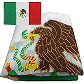 FLAGLINK Mexico Flag 3x5Fts - Heavy Duty 300D Nylon Mexican Flag - Embroidered Eagle