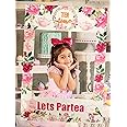 JeVenis Lets Partea Photo Booth Frame & Props - Tea Party Supplies for Bridal Shower & Birthday Parties