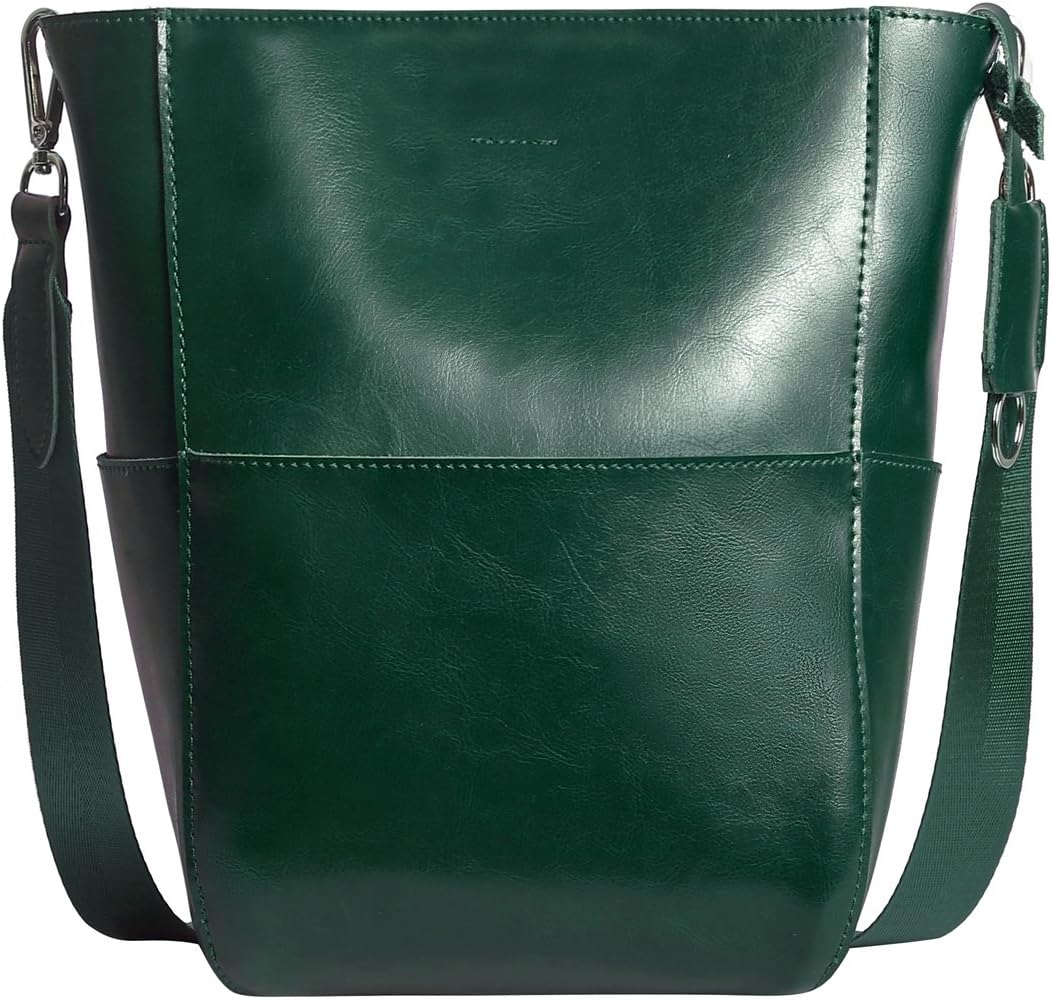 Women's Leather Designer Handbags Shoulder Bucket Bags for Women 2 Shoulder Straps Vintage Tote Purses Crossbody Bag Large Satchel Bag Small Messenger Bag Ladies