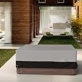 Pacok Square Hot Tub Cover 220x220x85CM Waterproof 600D Oxford Black Gray view 6