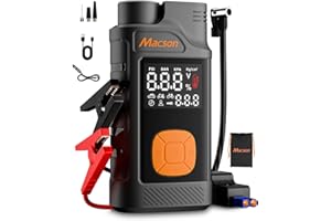 MACSON Jump Starter with Air Compressor-1500A Portable Car Battery Charger(Up to 7.5L Gas/5.5L Diesel),12V Jumper Box 150PSI Auto Tire Inflator with Jumper Cable, USB Charge, DC Output and Flashlight