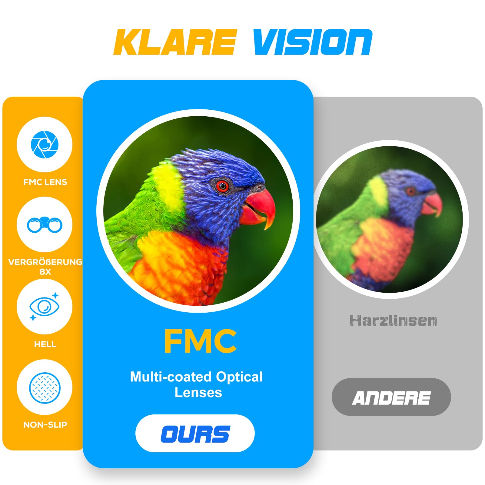 Fernglas Kinder 8X21 mit Vogelbeobachtungs-Buch, Mini Fernglas Kinder Spielzeug ab 3-12 Jahre, Outdoor Spielzeug Fernrohr Einschulung Geschenk für Junge - Konzert, Fußballspiel‌, Wandern 4