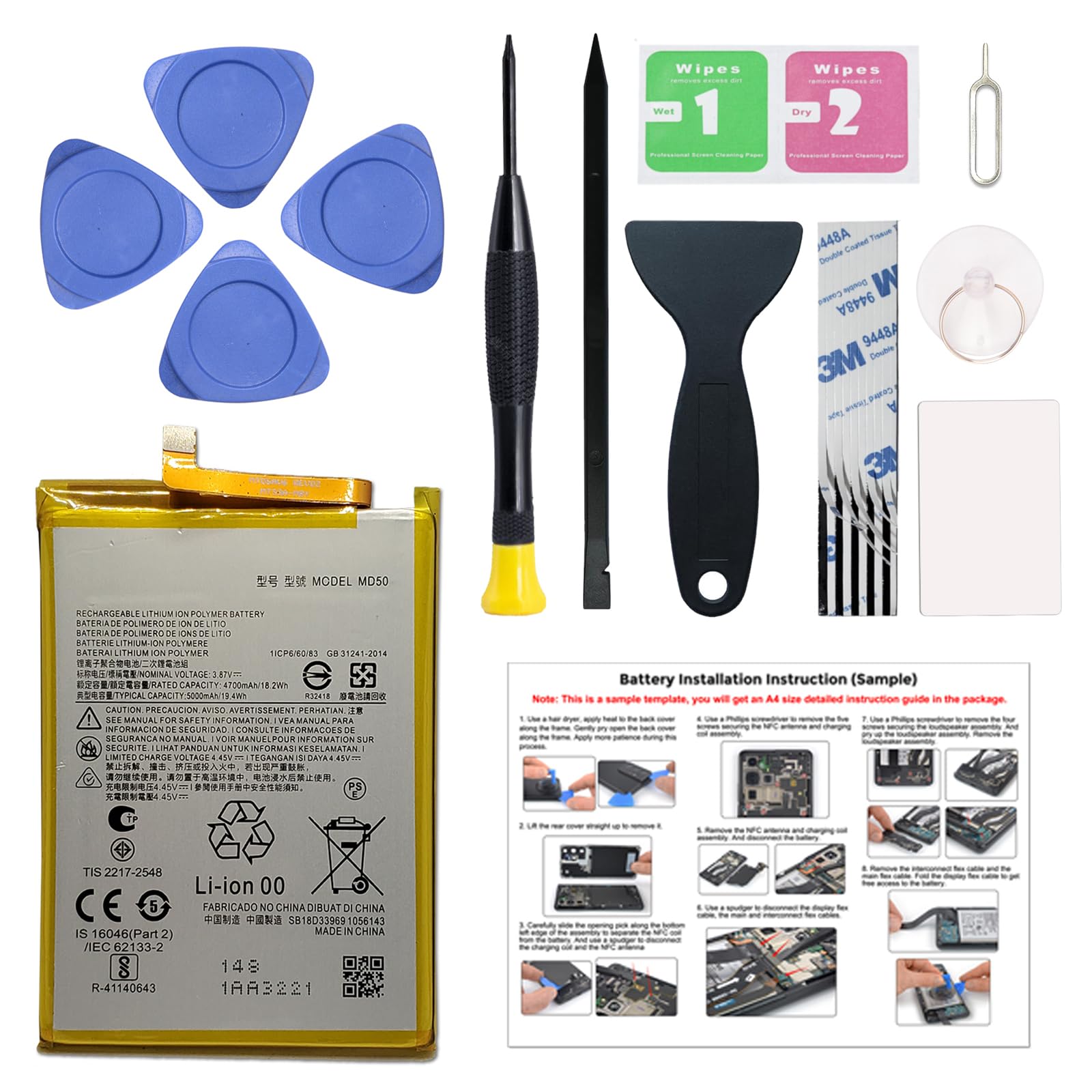 New MD50 Battery Replacement for Moto G Stylus 5G