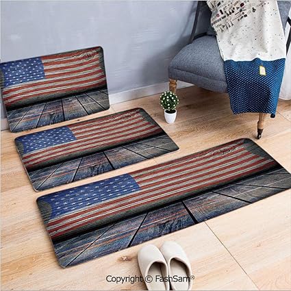 Amazon Com 3 Piece Fashion Flannel Door Mat Carpet Fourth Of