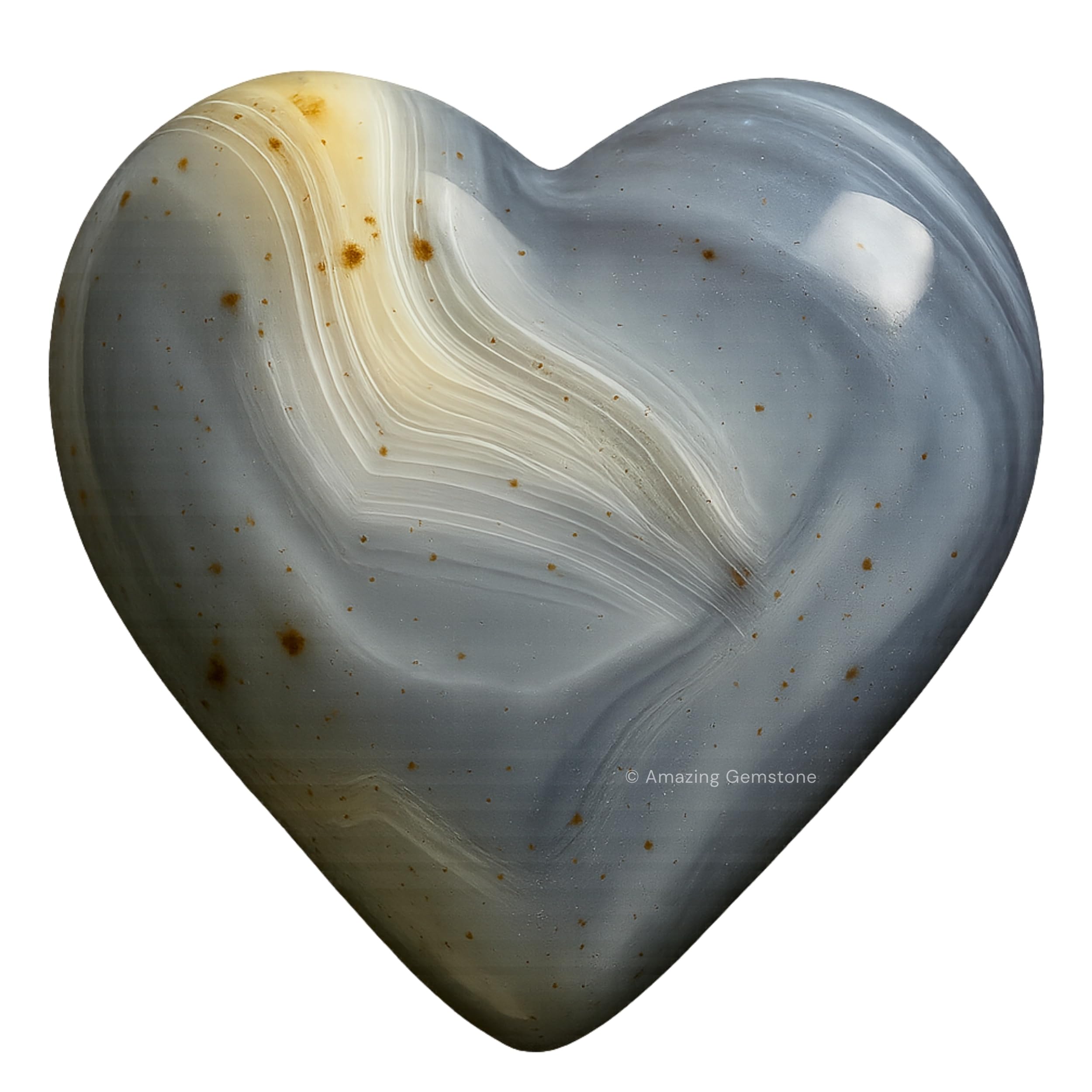 Dendrite Agate Crystal Heart Palm Stone - Pocket Massage Worry Stone for Natural Body Chakra Balancing, Reiki Healing and Crystal Grid