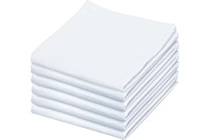 LITO LINEN AND TOWEL Flour Sack Kitchen Towels |Cotton Blank Towel | Tea Towel Crafting Embroidery for Easter|Flat Thick Absorbent Quick Dry | Baking Bread Proofing Linen Cover, Washable Set of 6, 28 x 28 Inch,White