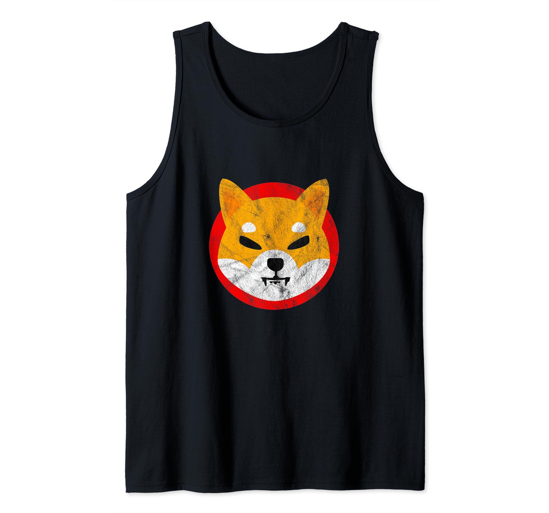Shiba Inu Distressed Logo HODL Digital Currency Coin Crypto Tank Top