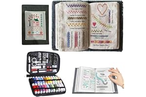 Embroidery Stitch Book Kit - DIY Embroidery Book,Embroidery Stitch Guide Kit for Beginners,Multiple Sewing Kits,Hand Portable