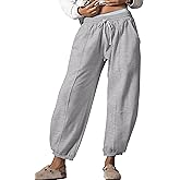 Anoumcy Leopard Pants Women Baggy Sweatpants Casual Cheetah Print Lounge Barrel Pants Trousers with Pockets
