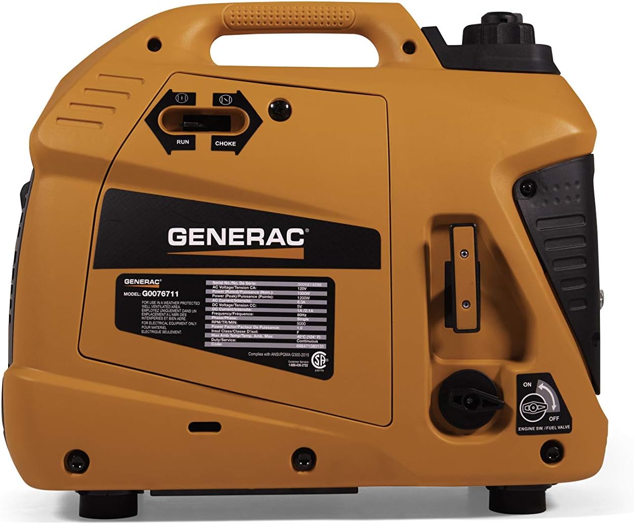 Generac 76711 GP1200i 1200 Watt Portable Inverter Generator, Orange and Black : Garden & Outdoor