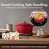 Overmont Enamelled Cast Iron Round Casserole Pot 28cm 6.6L Cherry Red with Lid view 6