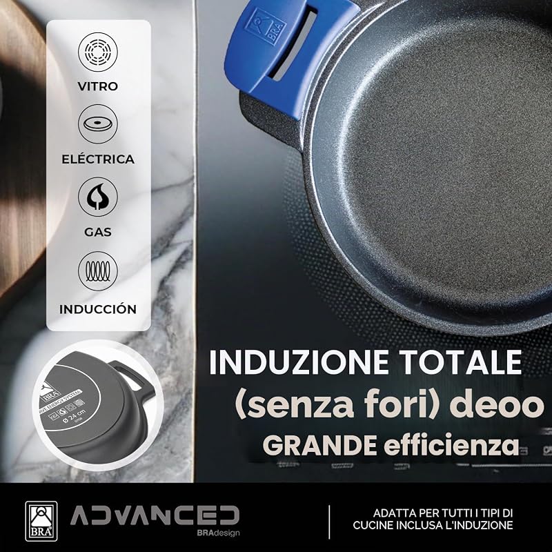Advanced | Batteria 4 pezzi, Alluminio fuso, antiaderente