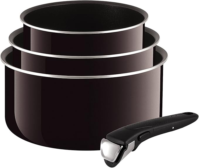Tefal L6139503 Ingenio So Intensive Set of Three Saucepans + Burgundy