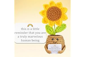 Baokcotei Positive Sunflower Crochet with Card,This is A Little Reminder Rainbow Appreciation Gift for Coworker Best Friend T