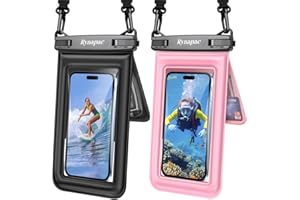 RYNAPAC Waterproof Phone Pouch Floating, Double Bags Waterproof Phone Case with Lanyard for iPhone 16 15 Pro Max, Galaxy S24 S23 Ultra, IPX8 Cellphone Dry Bag Beach Travel Cruise Essentials 2Pack-8.5''