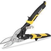 HURRICANE 10" Aviation Tin Snips, Cr-Mo Sheet Metal Cutter, High Leverage | Straight Cuts Sheet metal cutter for 20-ga steel &amp; 22-ga stainless. Saves up to 40% force, for HVAC, gutter, rooofing
