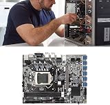 Lodokdre B75 BTC ETH Mining Motherboard 12 PCIE LGA1155 8GB DDR3 RAM G1620 CPU view 2
