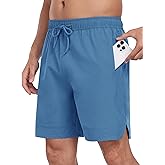 MoFiz Mens Swim Trunks 7 Inch Swim Shorts with Compression Liner Swimming Suits Board Shorts Surf Short Bathing Suit