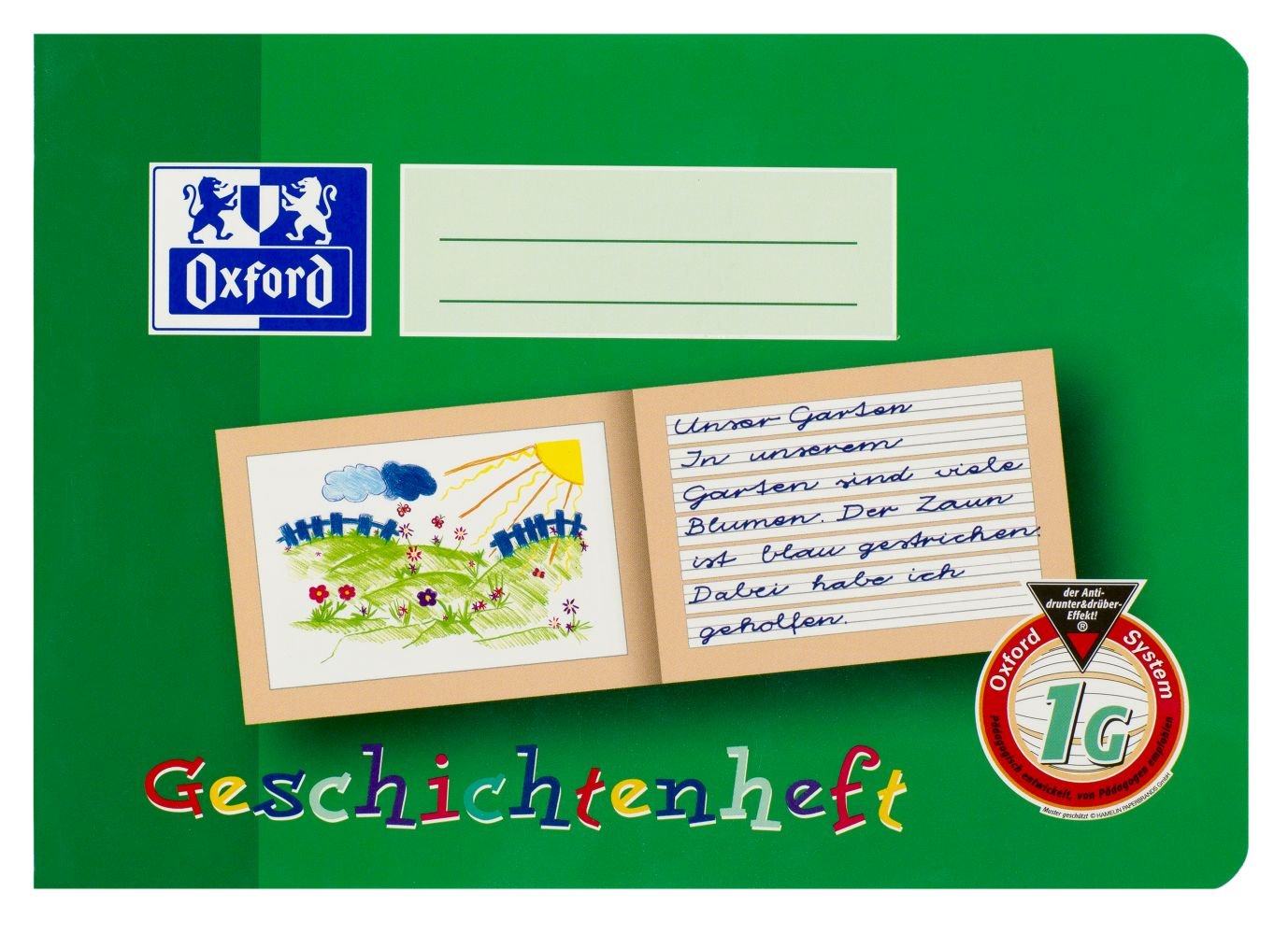 Oxford - Booklet for stories in transverse A5 format, 1G line, 16 sheet notebook, 10-pack notebook