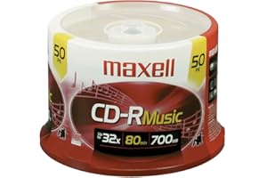 Maxell 625156 - CDR80MU50PK 80-Minute Music CD-Rs (50-ct Spindle) Red