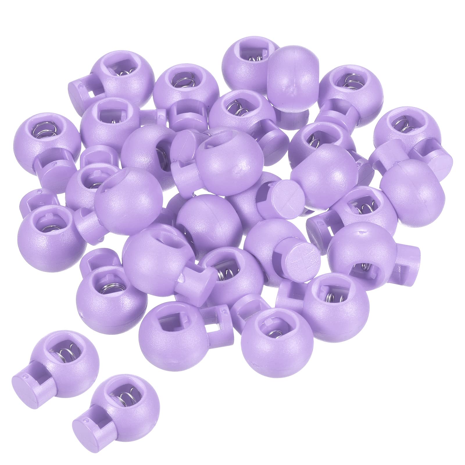 PATIKIL Cord Locks, 30 Pack Ball Spring Toggle Stopper for Drawstring Bag Shoelaces, Violet
