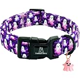 Halloween Dog Collar,Ghosts Fall Dog Collars for Medium Dogs | Cute Ghost Pendant,Heavy‑Duty Soft Adjustable Collar,for Boy &amp; Girl Dogs,Halloween Holiday Party