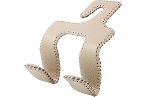 AMVOYOA 【2021 Upgraded】 Car Purse Hook, 2 in 1 Car Seat Headrest Hooks Durable Hanger Storage Holder Leather Organizer for Hanging Grocery Bags, 1 Pack, Beige