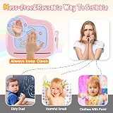 Smasiagon Magnetic Drawing Board 9.8" Doodle Pad Pink Toddler Kids Toy view 4