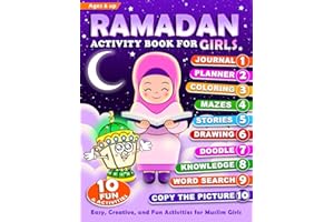 Ramadan Activity Book for Girls: More Than 100 Fun Activities for Muslim Girls, Ages 6 Up | Coloring, Journaling, Planner, Ma