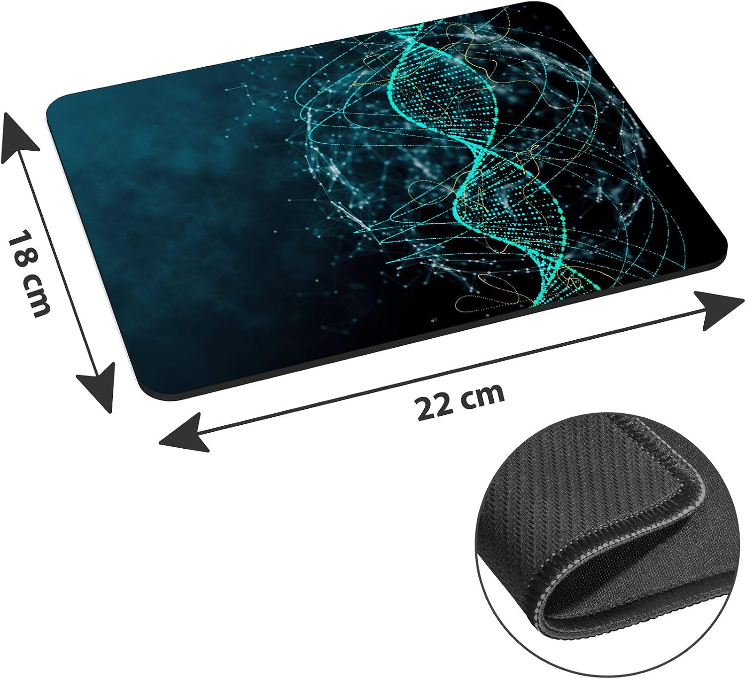 PEDEA 67007076 Design Mouse Mat Clear, DNA Strings, 220L x 180W mm - Image 3