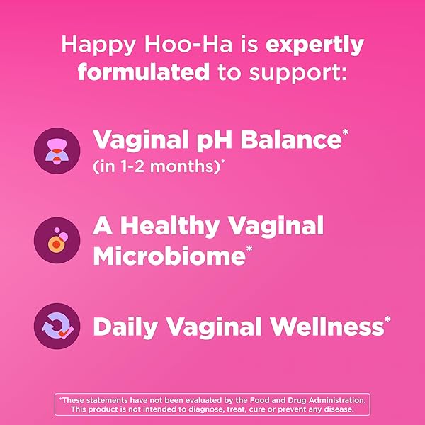 OLLY HAPPY HOO-HA CAPSULES, PROBIOTIC FOR WOMEN, VAGINAL HEALTH AND PH BALANCE, 10 BILLION CFU, GLUTEN FREE – 25 COUNT