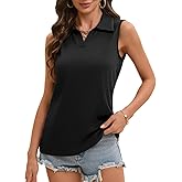 Sleeveless Collared Tunic Tank Tops for Women V Neck Work Office Dressy Casual Ribbed Knit Stretchy Shirts 2025