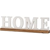 Sintosin Rustic Home Decor Signs for Tabletop 14 inches, Boho Distressed White Wooden Signs for Home Decor Farmhouse, Christmas Decorations for Indoor Living Room Shelf Bedroom