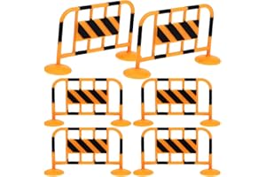 Wakauto 10pcs Miniature Traffic Sign Toys - Plastic Road Barrier Cones & Barricades for Kids' Educational Play, Cognitive Development & Road Safety Learning (Realistic Highway Accessories)​​