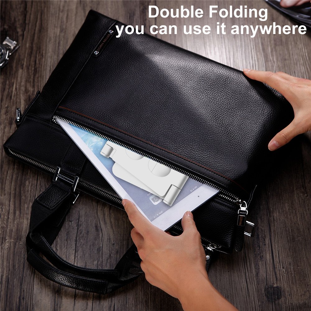 EFISH 270 Degree Dual Shaft Adjustable Metal Mobile Phone Stand - Silver