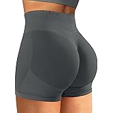 GUWIDEO Mid Rise Scrunch Butt Lifting Shorts for Women Seamless Workout Biker Yoga Gym Compression Shorts 5"