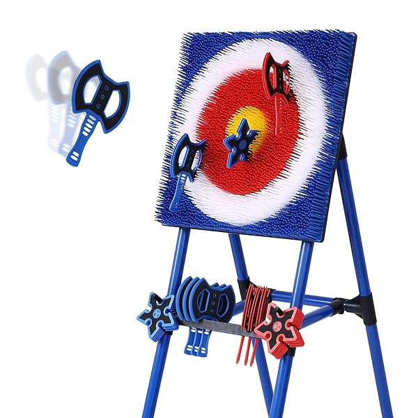 STIATU AXE THROWING BRISTLE TARGET WITH 8 THROWING...