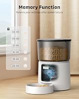 BEMOONY Automatic Cat Feeder 3L 1-6 Meals Dual Power 10s Voice White view 6