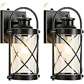 Dusk to Dawn Outdoor Wall Lights Fixtures, Waterproof Exterior Lighting Fixtures with Photocell Sensor,Vintage Black-Bronze M