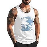 Mens Graphic Tank Tops Sleeveless Muscle Shirts Beach Palm Tree Hawaiian Gym Workout Tanks
