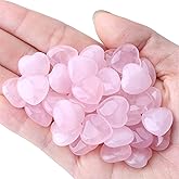 YATOJUZI 20PCS Rose Quartz Crystals Heart Natural Crystals and Healing Stones Pink Rose Quartz Hearts Stones Mini Pocket Reiki Gemstones Bulk Wholesale Valentines Day Gifts for Women