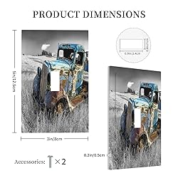 Vintage Country Old Blue Truck 1 Gang Light Switch