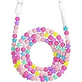 Aolcev USB C Cable for iPhone Charging Cord 4.9FT Cute Beaded USB Type C Charger Cord 66W Fast USB A to USB C Phone Charger Cable for iPhone 17 16 15 Pro Max Plus Galaxy S25 S24 Colorful Stars