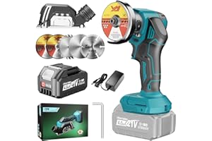 CAMXTOOL Cut Off Tool with 4.0Ah Battery, 3Inch Cordless Mini Cut Off Tool, 20000 RPM, 5 Saw 3” Blades for Metal, Wood, Tile & Plastic Cutting, Removable Dust Cover