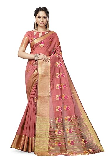 Divaastha Gray Cotton Floral Saree with Blouse Piece (SRCFLOWEARZARIGAJARI)