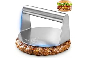 Xtudeec Smash Burger Press Pro, Professional Stainless Steel Hamburger Smasher Tool for Smashburger, Round Burger Smasher for