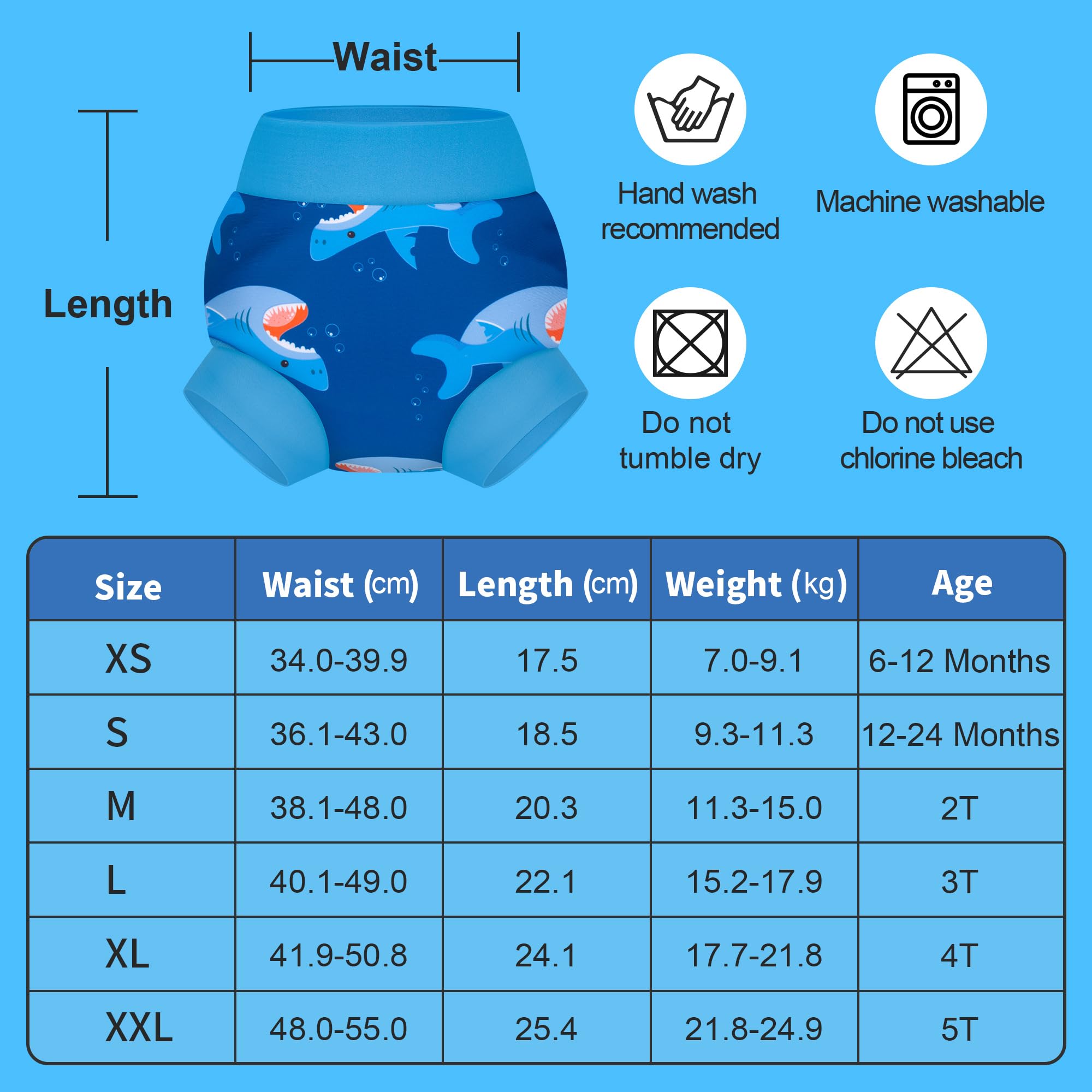 BIG ELEPHANT Baby Schwimmwindeln 3er Pack – Wiederverwendbare, Verstellbare & Waschbare Badehose für Babys & Kleinkinder 2