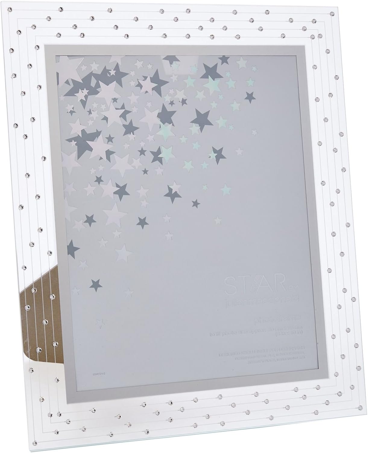 Designer Silver Glass Swarovski Crystal Photo Frame 8 X 10 Inches Star